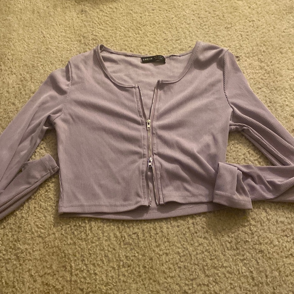 Zip up knit crop top